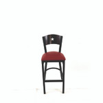 JMC Furniture Liberty Series Barstool, Supports Up to 300 lb, 28.5" Seat Height, Burgundy Seat, Dark Mahogany Back, Black Base Product Image