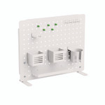 Kantek Pegboard Organizer, Three Compartments, 20.58 x 1 x 17, White, Steel View Product Image
