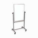 Luxor Mobile Magnetic Whiteboard, 27" x 59", White Surface, Satin Aluminum Frame View Product Image