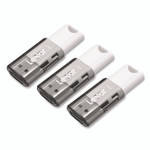 Lexar JumpDrive S60 USB 2.0 Flash Drive, 64 GB, Gray/White, 3/Pack View Product Image