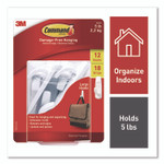 Command General Purpose Hooks, Large, Plastic, White, 5 lb Capacity, 12 Hooks and 18 Strips/Pack View Product Image