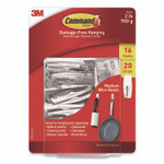 Command General Purpose Wire Hooks, Medium, Metal, White, 2 lb Capacity, 16 Hooks and 20 Strips/Pack View Product Image