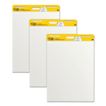 Post-it Easel Pads Super Sticky Vertical-Orientation Self-Stick Easel Pads, Unruled, 25 x 30, White, 30 Sheets, 3/Pack View Product Image