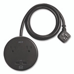 NXT Technologies 2-Outlet Plus USB Surge Protector, 2 AC Outlets/3 USB Outlets, 5 ft Cord, 500 J, Black View Product Image