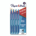 Paper Mate Profile Ballpoint Pen, Retractable, Bold 1.4 mm, Blue Ink, Translucent Blue Barrel, 4/Pack View Product Image
