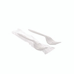 Pactiv Evergreen Fieldware Cutlery, Individually Wrapped, Mediumweight Fork, Plastic, White, 1,000/Carton Product Image