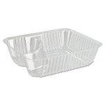 Dart ClearPac Small Nacho Tray, 2 Compartments, 5 x 6 x 1.5, Clear, Plastic, 125/Bag, 4 Bags/Carton View Product Image