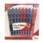 Pentel WOW! Ballpoint Pen, Retractable, Medium 1 mm, Assorted Ink and Barrel Colors, 18/Pack Product Image