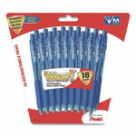 Pentel WOW! Ballpoint Pen, Retractable, Medium 0.7 mm, Blue Ink, Translucent Blue/Blue Barrel, 18/Pack View Product Image