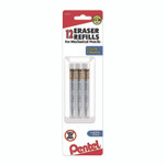 Pentel Eraser Refills for Sharp Kerry/EnerGize-X/Wow Pencil/Gizmo/Cushi/Hot Shots/Technica-X, White, 4/Tube, 3 Tubes/Pack View Product Image