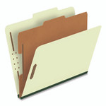 Pendaflex Reinforced Pressboard Classification Folders, 1.75" Expansion, 1 Divider, 4 Fasteners, Letter Size, Green Exterior, 10/Box View Product Image