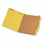 Pendaflex Reinforced Pressboard Classification Folders, 1.75" Expansion, 1 Divider, 4 Fasteners, Letter Size, Yellow Exterior, 10/Box View Product Image