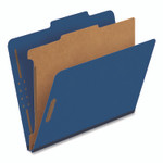 Pendaflex Colored Pressboard Top Tab Classification Folders, 1.75" Expansion, 1 Divider, 4 Fasteners, Letter Size, Dark Blue, 10/Box View Product Image