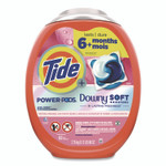 Tide Power PODS Plus Downy Laundry Detergent, April Fresh Scent, 98 oz Tub, 63 Pods/Tub View Product Image