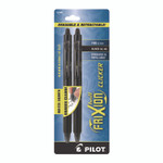 Pilot FriXion Ball Clicker Erasable Gel Pen, Retractable, Fine 0.7 mm, Black Ink, Black Barrel, 2/Pack View Product Image