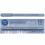 TOPS PENTONIC Gel Pen, Stick, Fine 0.7 mm, Blue Ink, Frosted Blue Barrel, 10/Pack View Product Image