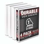 Samsill Durable D-Ring View Binders, 3 Rings, 1" Capacity, 11.5" x 8.5", White, 4/Pack View Product Image
