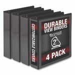 Samsill Durable D-Ring View Binders, 3 Rings, 2" Capacity, 11.5" x 8.5", Black, 4/Pack View Product Image