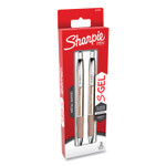 Sharpie S-Gel S-Gel Premium Metal Barrel Gel Pen, Retractable, Medium 0.7 mm, Black Ink, Champagne Barrel, 2/Pack Product Image