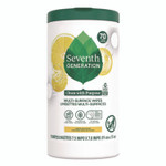 Seventh Generation Multi-Surface Wipes, 7 x 7, Lemon Zest, White, 70 Wipes/Canister, 6/Carton View Product Image