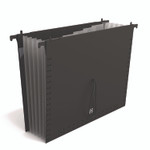 TRU RED Moisture-Resistant Hanging Pocket File, 7 Sections, 1/5-Cut Tabs, Letter Size, Black Product Image