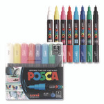 POSCA Water-Based Paint Markers, Extra-Fine Bullet Tip, Assorted Colors, 8/Pack View Product Image