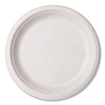 Vegware Nourish Molded Fiber Tableware, Compostable, Plate, Sugarcane, 9" dia, White, 500/Carton View Product Image