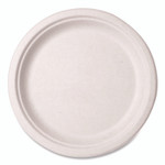 Vegware Nourish Molded Fiber Tableware, Compostable, Plate, Sugarcane, 10" dia, White, 500/Carton View Product Image