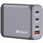 Verbatim 100 W 4-Port GaN Wall Charger, Black/Gray Product Image