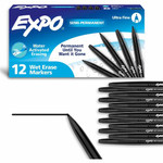 Expo Vis-A-Vis Wet-Erase Markers - Ultra Fine Marker Point - Black Ink Product Image 