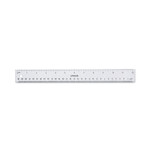 Universal Clear Plastic Ruler, Standard/Metric, 12" Long, Clear (UNV59022) View Product Image