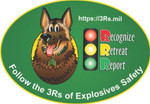 STICKERS, SGT WOOF W/3Rs LOGO, 3" ROUND, ENG Product Image 