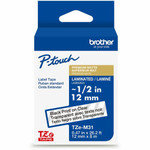 Brother Genuine P-touch TZeM31 BK on CLR Label Tape, Premium Matte Laminated, 12mmX8m - x 15/32" Width - Matte Clear Product Image 