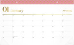 Workstyle Compact Deskpad, 17.75 x 11, White Sheets, Pink Headband/Clear Corners, 12-Month (Jan-Dec): 2026 View Product Image
