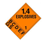 PLACARD - EXPLOSIVE CLASS 1.4 - 25/PK Product Image 