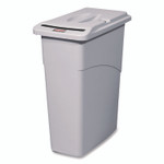 Rubbermaid Commercial Slim Jim Confidential Document Waste Receptacle with Lid, 23 gal, Light Gray View Product Image