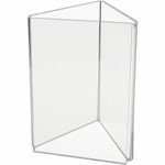 Deflecto 3-Sided Sign/Menu Holder - Support 4" x 6" Media - Plastic, Polystyrene - Clear Product Image 