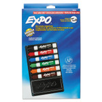 EXPO Low-Odor Dry Erase Marker and Organizer Kit, Broad Chisel Tip, Assorted Colors, 6/Set View Product Image