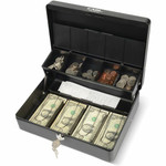 CARL Bill Slots Steel Security Cash Box - 4 Bill - 5 Coin - Steel - Black Product Image 