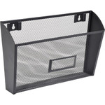 Lorell Mesh Wire Wall Pocket - 6.62" Height x 12.62" Width x 4.75" Depth - Black Product Image 