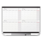Quartet Prestige 2 Magnetic Total Erase Four-Month Calendar, 36" x 24", White Surface, Graphite Gray Fiberboard/Plastic Frame View Product Image