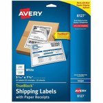 Avery TrueBlock Paper Receipt Shipping Labels - 5 1/16" Width x 7 5/8" Length - Permanent Adhesive - Rectangle - Inkjet - White Product Image 