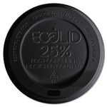Eco-Products EcoLid 25% Recycled Content Hot Cup Lid, Fits 10 oz to 20 oz Hot Cups, Plastic, Black, 100/Pack, 10 Packs/Carton View Product Image