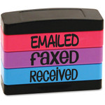 stackSTAMP Emailed Message Stamp Set - Message Stamp - EMAILED, FAXED, RECEIVED - 0.63" Impression Width x 1.81" Impression Length - Assorted Product Image 