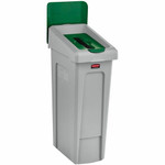 Rubbermaid Commercial Slim Jim Recycling Station 1-Stream Paper, 23 Gal - 23 gal Capacity - For Commercial - Durable, Recyclable - 40.2" Height x 12" Width x 15.2" Depth - Resin Product Image 