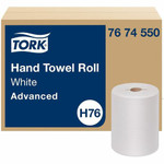 Tork H76 Hand Towel Rolls - 1 Ply - 5.85" Roll Diameter - 1 59/64" Core - White - Wood Fiber, Paper Product Image 