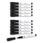 U Brands Medium Point Low-Odor Dry-Erase Markers with Erasers, Medium Bullet Tip, Black, Dozen (UBR2922U0012) View Product Image