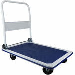 Sparco Folding Platform Truck - Tubular Handle - 660 lb Load Capacity - Steel, Polyvinyl Chloride (PVC) - 24.75" Width x 36" Depth x 29.50" Height - Gray Product Image 