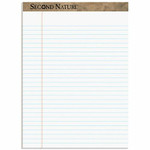 TOPS Second Nature Legal Rule Recycled Writing Pad - 50 Sheets - 0.34" Ruled - Red Margin - 15 lb Basis Weight - 8 1/2" x 11 3/4" Sheet Size Product Image 