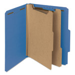 Smead Recycled Pressboard Classification Folders, 2" Expansion, 2 Dividers, 6 Fasteners, Letter Size, Dark Blue, 10/Box Product Image 